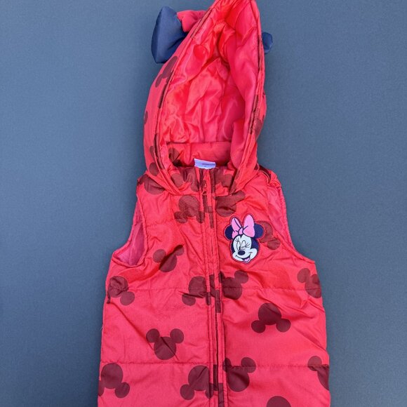 Disney Minnie Mouse Toddler Size 18 months Puffy Winter Vest With Mouse Ears - Picture 11 of 13